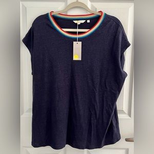 Boden Linen Sparkle Short Sleeve Tee